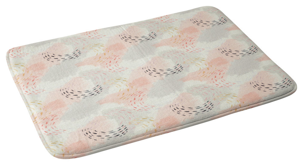 Little Arrow Design Co Abstract Watercolor Pastel Memory Foam Bath Mat