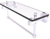 Pacific Grove 16" Dotted Glass Shelf and Towel Bar, Satin Chrome