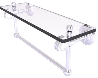 Pacific Grove 16" Dotted Glass Shelf and Towel Bar, Satin Chrome