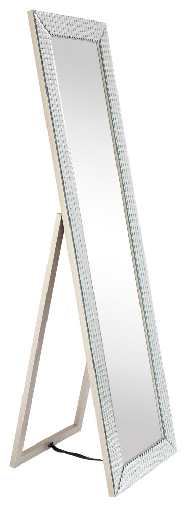 Bling Beveled Cheval Mirror, Full-Length Mirror, Floor Mirror, 64"x18"