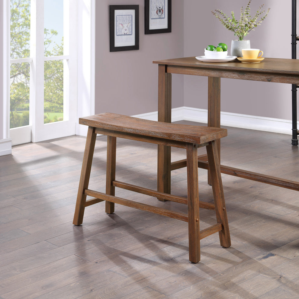 Sonoma Saddle Bench, Chestnut Wire-Brush