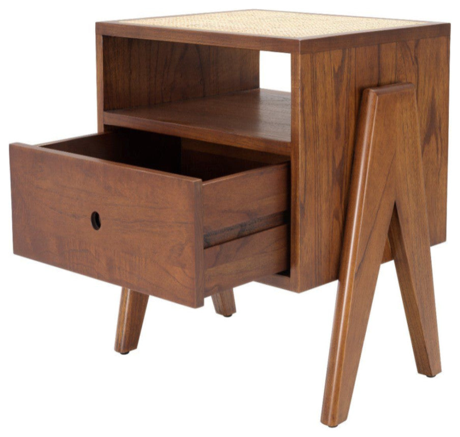 Rattan V-Legged Bedside Table, Eichholtz Latour