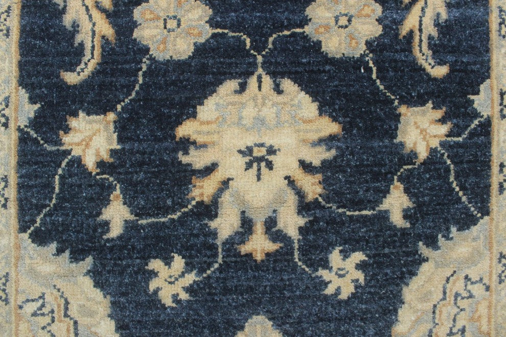 Yousafi Fine Chobi Malaak Gray and Beige Runner, 2''7x18''9