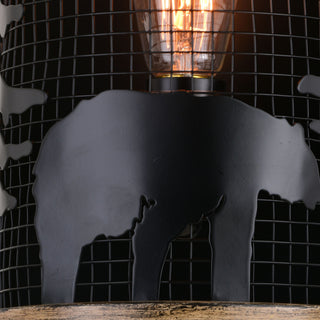 Kodiak 8" Wall Light Black and Burnished Teak