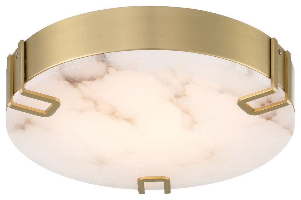 Noga, Flush Mount , 16", Gold, Alabaster