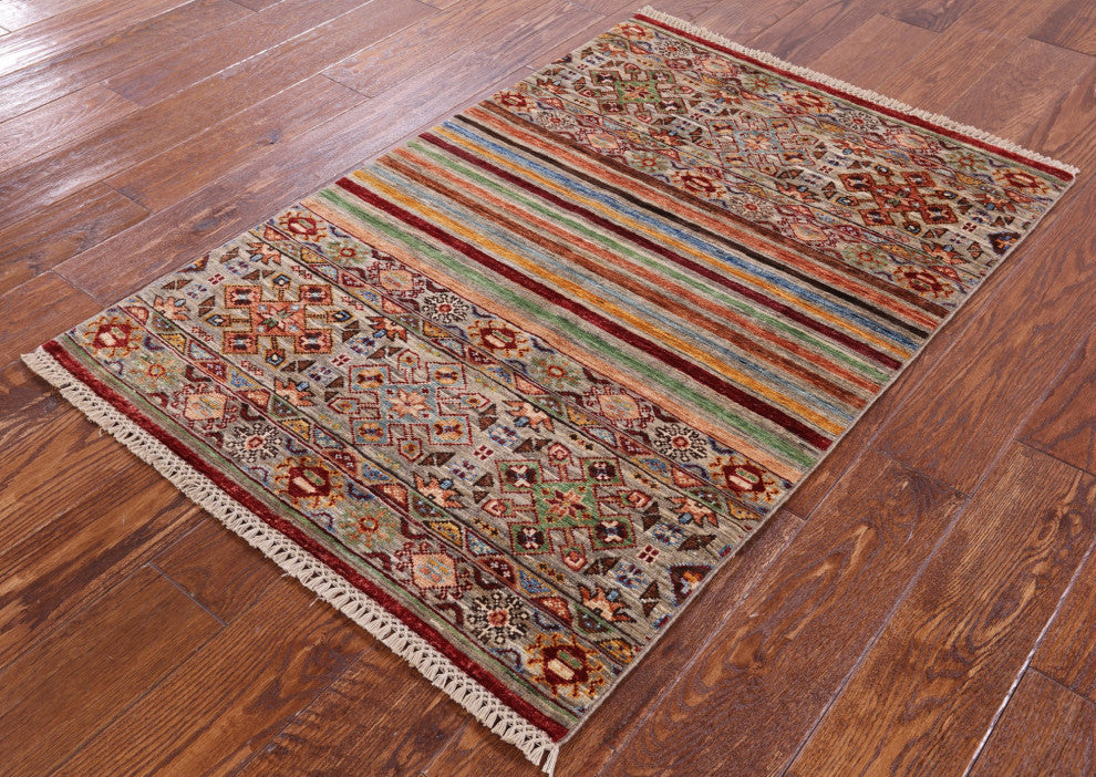 2' 9" X 4' 0" Khorjin Tribal Hand-Knotted Wool Rug Q8363