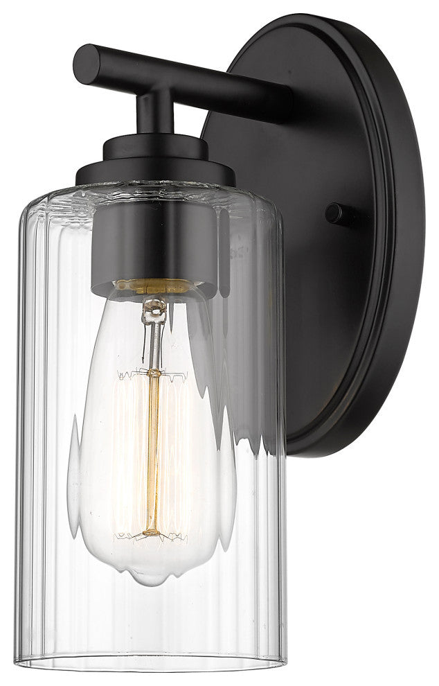 Innovations 353-1W-BK-CL Ice 1 Light 4.5" Bath Vanity Light, Matte Black
