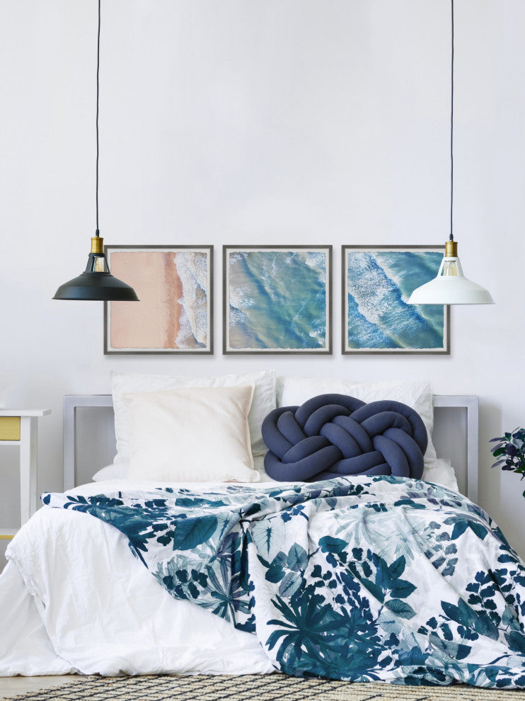Happiness Comes in Waves Triptych, 3-Piece Set, 18x18 Panels