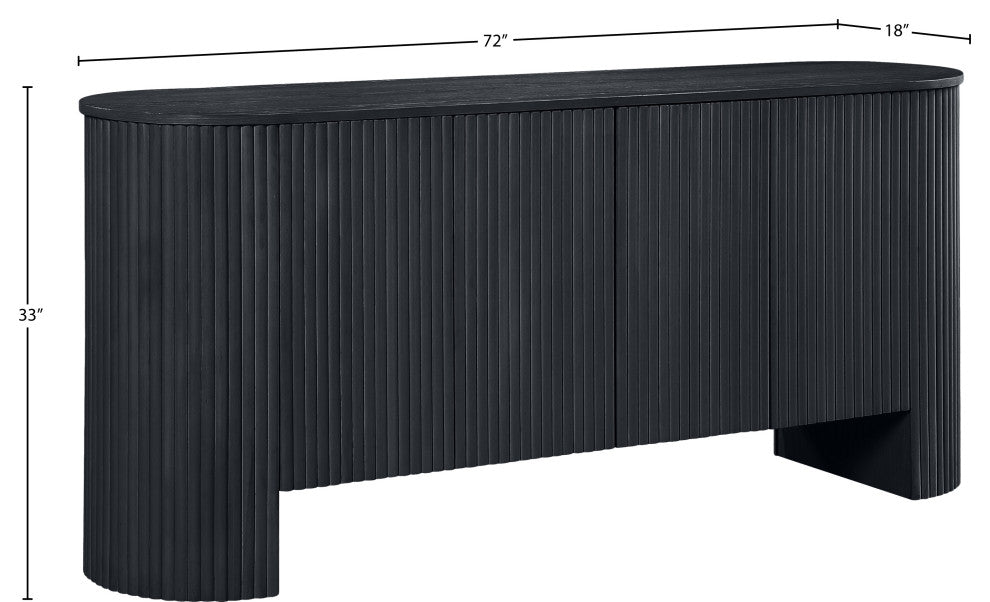 Belinda Beech Wood Sideboard/Buffet, Black