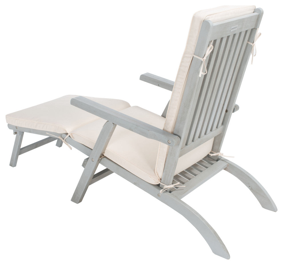 Safavieh Palmdale Outdoor Lounge Chair, Grey/Beige