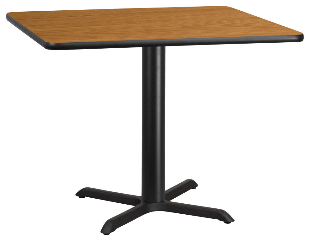 42'' Square Natural Laminate Table Top with 33'' x 33'' Table Height Base