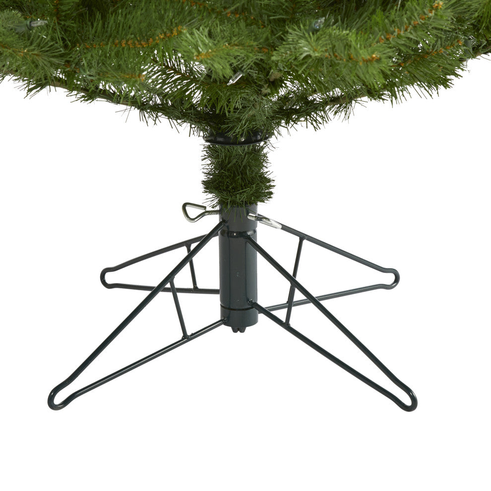 6.5' Vancouver Spruce Faux Xmas Tree W/250 White Lights & 803 Bendable Branches