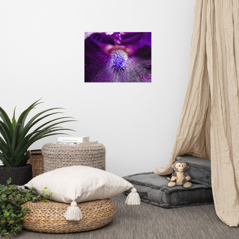 Eye of Iris Nature Photography, Floral Unframed Wall Art Print, 18" X 24"