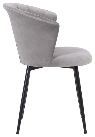 Lulu Contemporary Dining Chair in Black Powder Coated Finish and Grey Velvet