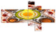 Brown Wavy Curves and Circles, Abstract Canvas Art Print, 60"x32", 5 panels