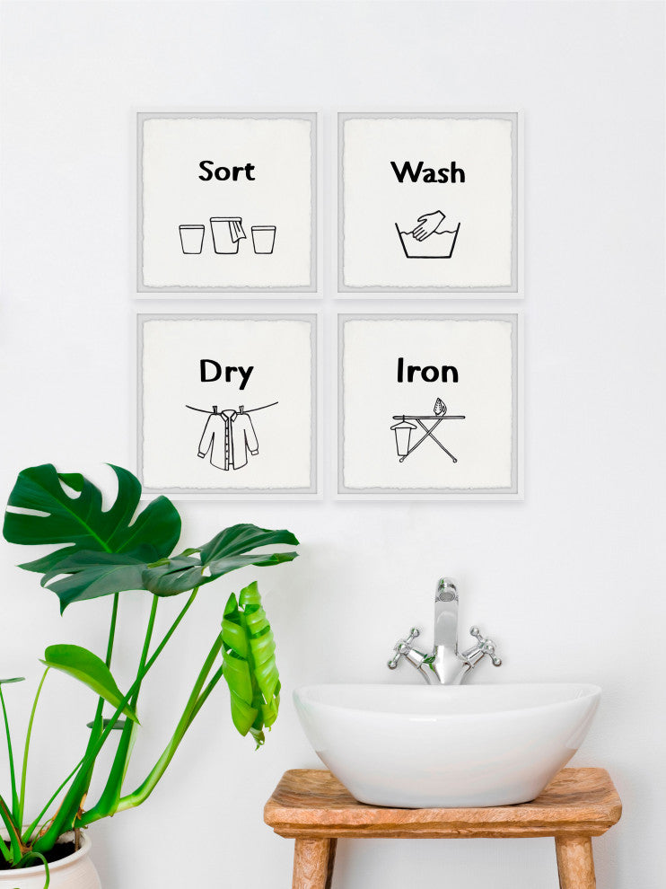 Hand-Wash Clothes Quadriptych, 4-Piece Set, 24x24 Panels