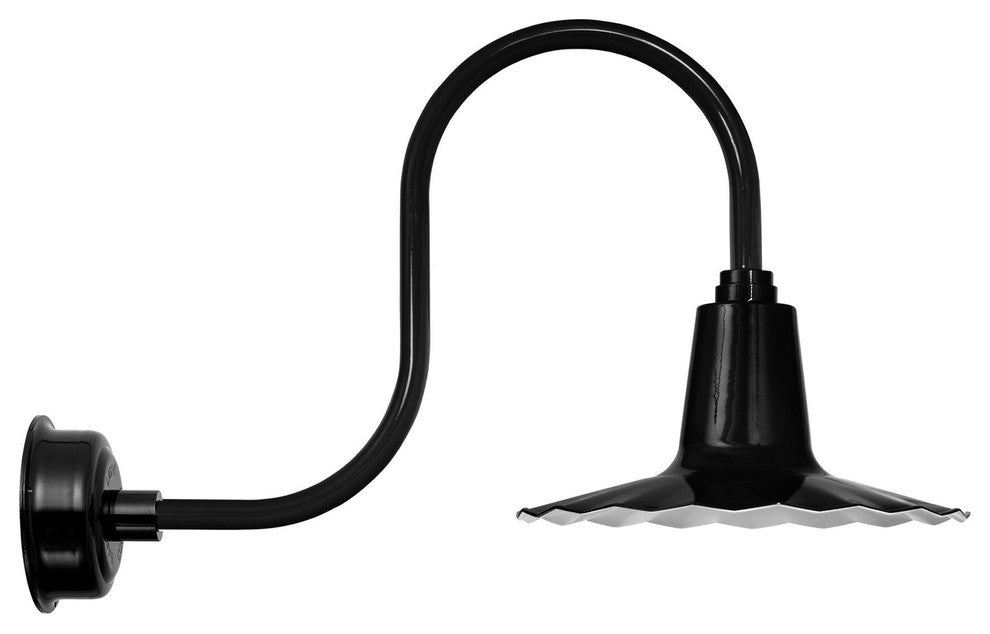 12" Iris LED Barn Light With Antique Arm, Black