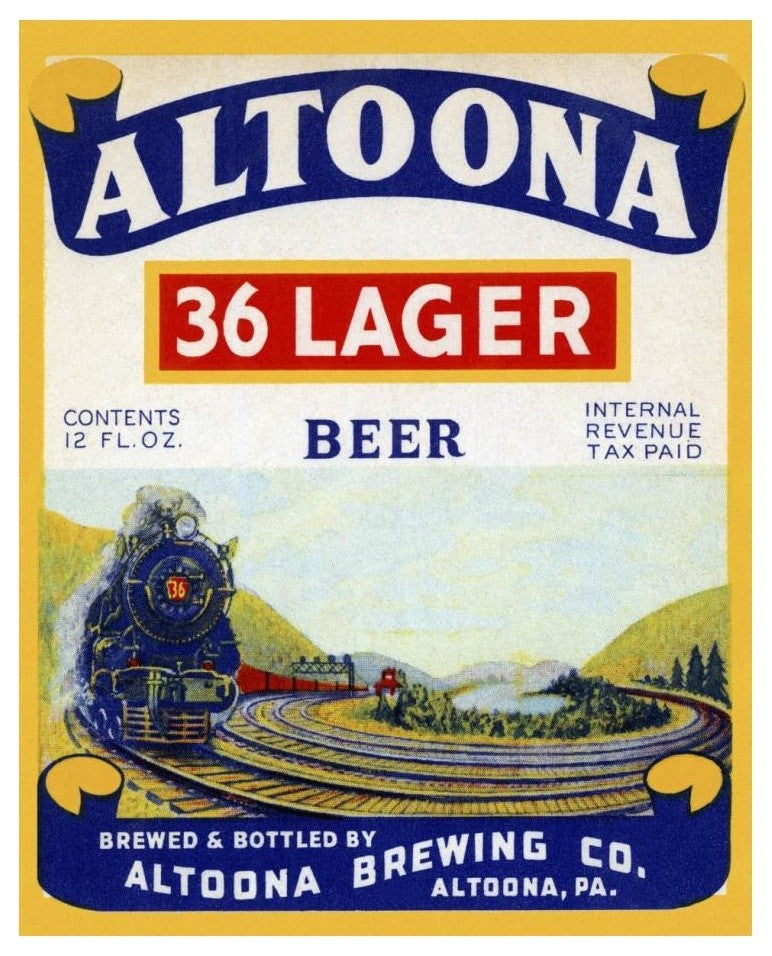 "Altoona 36 Lager Beer" Digital Paper Print by Vintage Booze Labels, 20"x24"