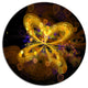 Fractal Yellow Butterfly Pattern, Floral Round Wall Art, 23"