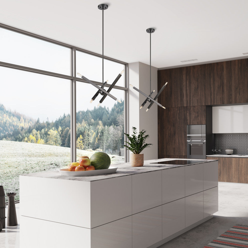 Monaco 6-Light Black Chrome Chandelier