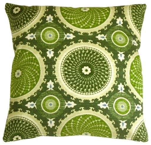 Bohemian Medallion Throw Pillow, Green, 20"x20"