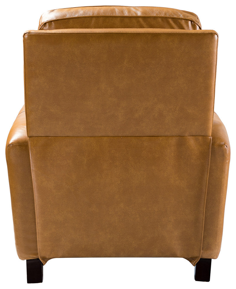 Genuine Leather Recliner With Nailhead Trim Set of 2, Camel