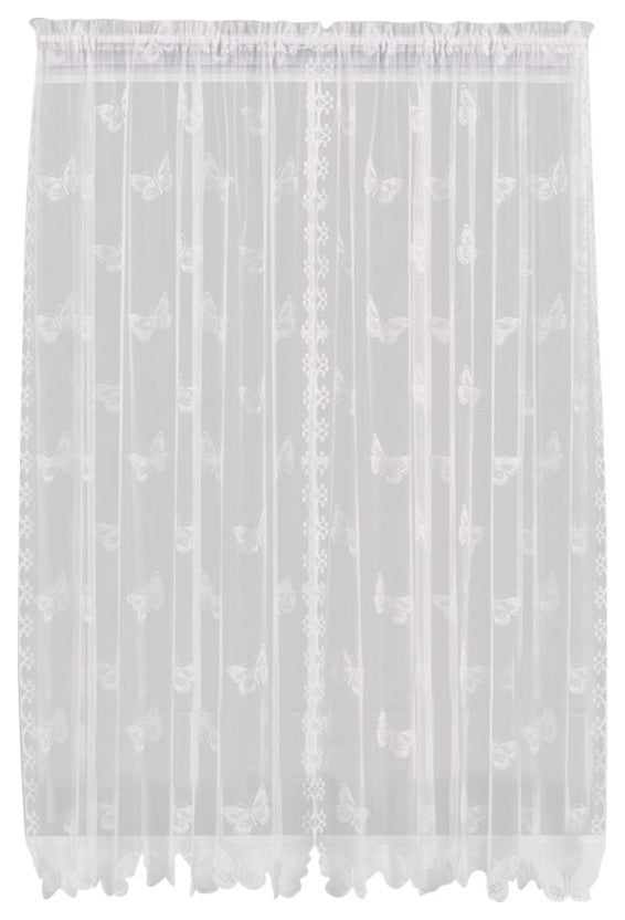 Saturday Knight Butterfly Lace Panel in White, 56X63