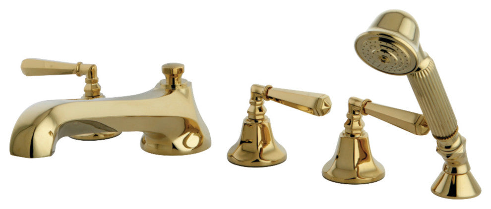 KS43025HL Roman Tub Faucet With Hand Shower, Polished Brass