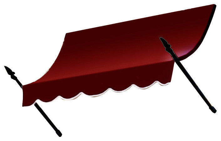 Awntech 4' New Orleans Acrylic Fabric Fixed Awning, Burgundy