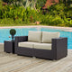 Espresso Beige Convene Outdoor Patio Loveseat