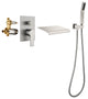 Wellfor Shower Faucet Set, Waterfall Tub Spout and Hand Shower, Brushed Nickel