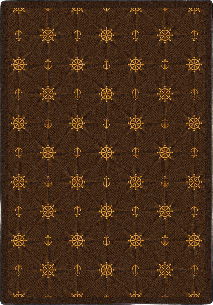 Kaleidoscope Rug, Mariner's Tale, Chocolate, 5'4"x7'8"