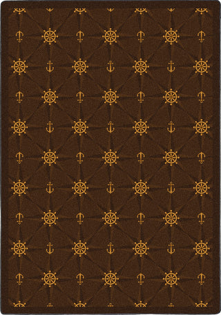 Kaleidoscope Rug, Mariner's Tale, Chocolate, 5'4"x7'8"