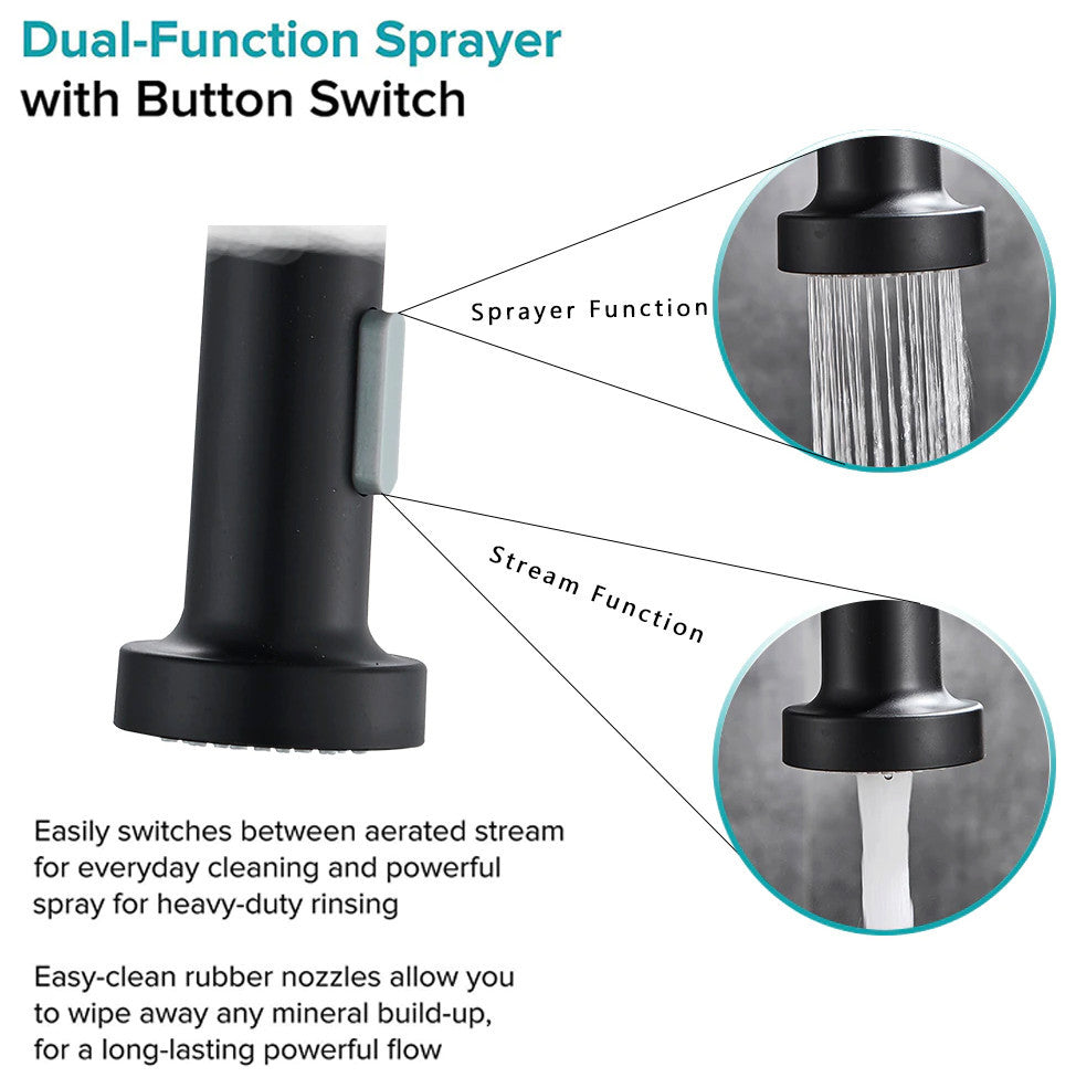Solid Brass Pull Out Spring Spout Kitchen Faucet