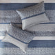 Madison Park Rhapsody Jacquard Stripe Mosaic 7-Piece Comforter Set, Navy Blue