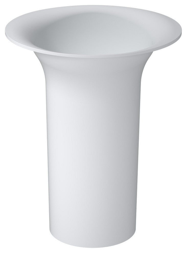 23" Polystone Free-Standing Bathroom Sink, Matte White, No Faucet