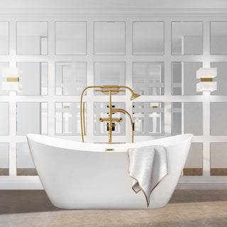 Vansza 67"x32" Flatbottom Freestanding Acrylic Soaking Bathtub