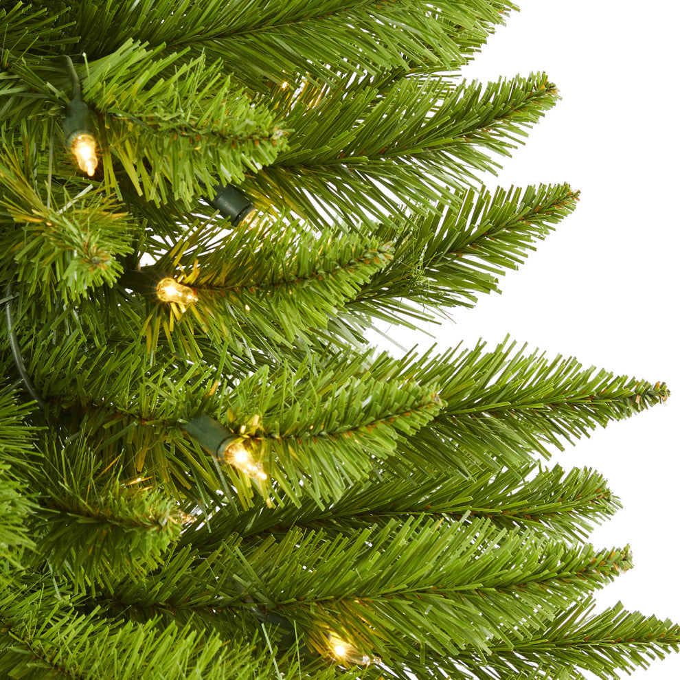 3' Providence Pine Faux Xmas Tree, Metal Planter W/ Lights & Bendable Branches