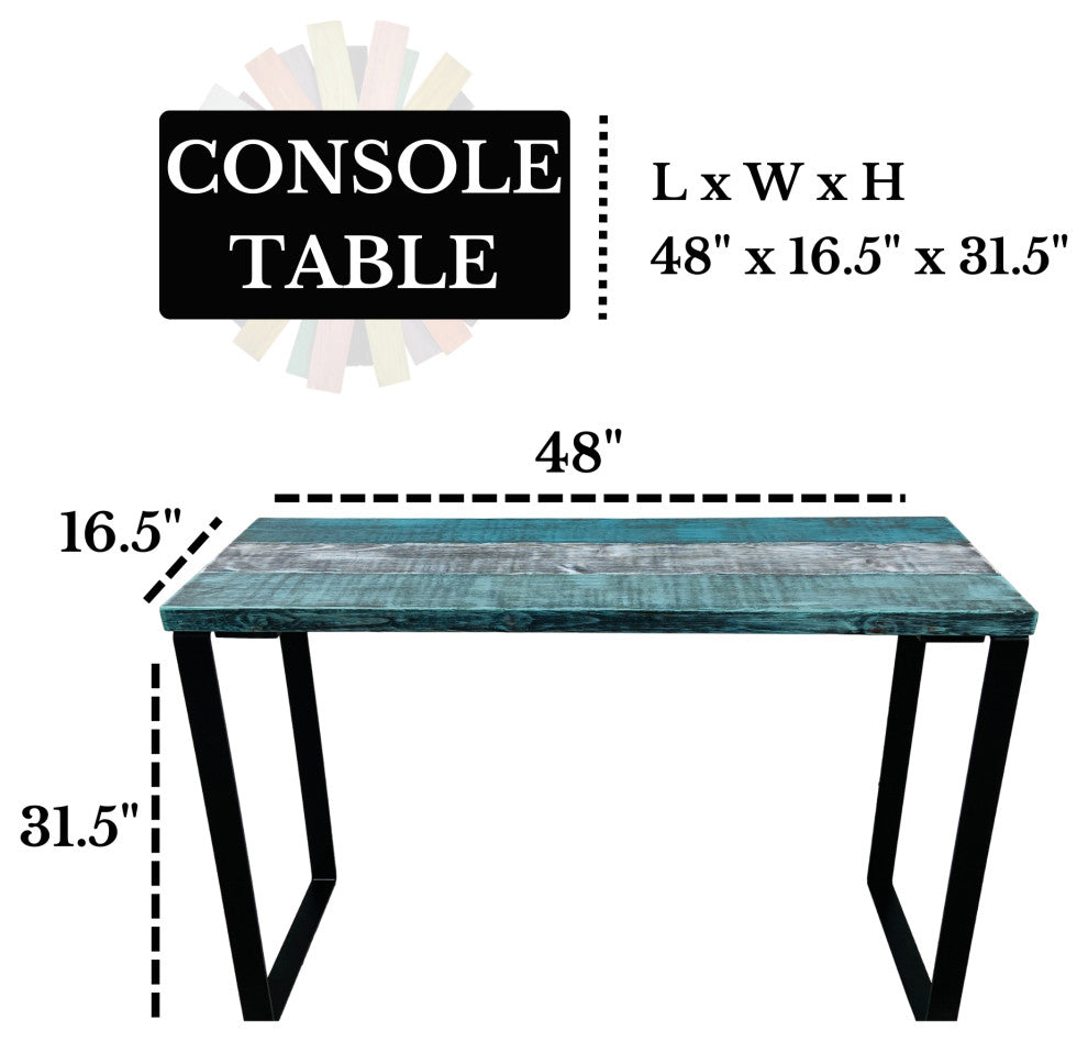 Barn Walls Bedroom Console Table Accent Table, Handcrafted, Industrial Mix, 48" Length