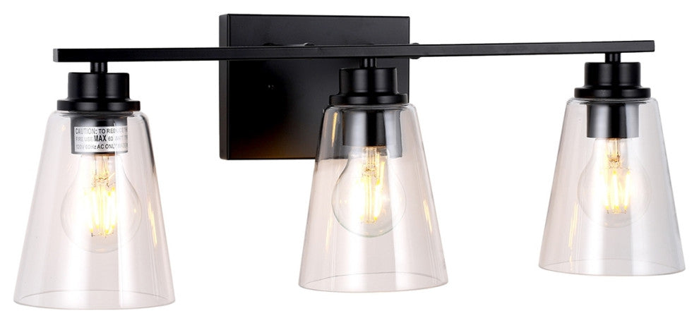 CHLOE Lighting CH6S101BK22-BL3 ERIAN Transitional 3 Light Black Vanity BathLight