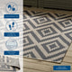 Jagged Geometric Diamond Trellis 4x6 Indoor and Outdoor Area Rug-Gray and Beige