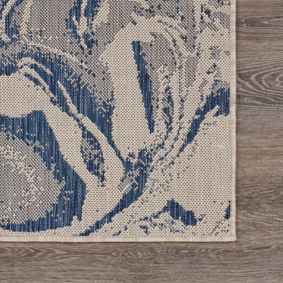 Abstract Oasis Indoor Outdoor Rug, 5'3"x7'