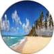 Tropical Exotic Beach, Landscape Photography Round Metal Wall Art, 36"