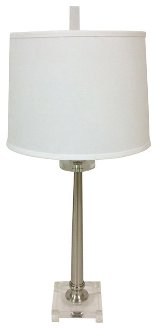 Crystal Table Lamp, Nickel