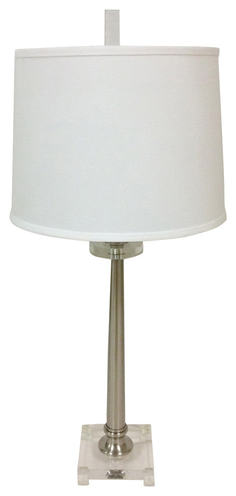 Crystal Table Lamp, Nickel