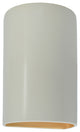 Ambiance LED Outdoor Small Ceramic Cylinder Wall Sconce with Open Top & Bottom, Matte White/Champagne Gold