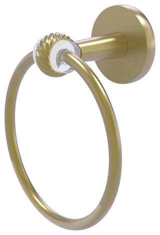 Clearview Towel Ring with Twisted Accents, Satin Brass