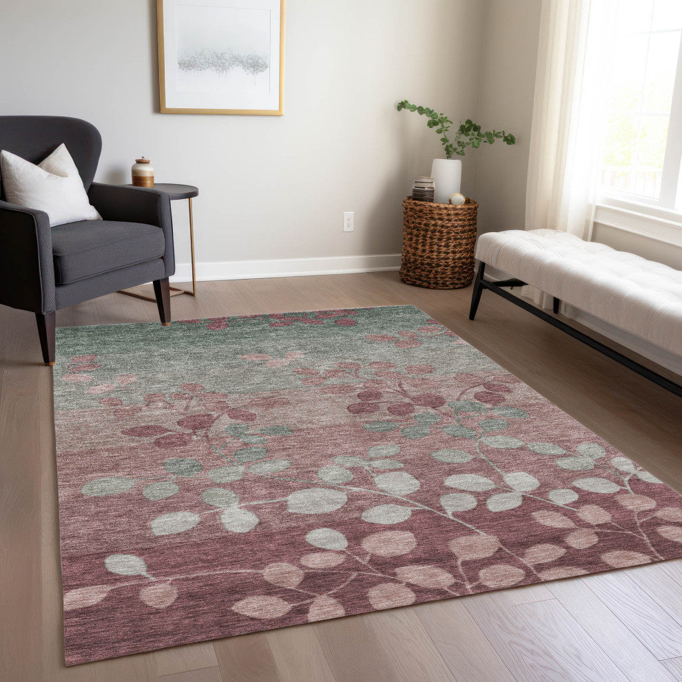 Machine Washable Indoor/Outdoor Chantille ACN1900 Blush 10' x 14' Rug