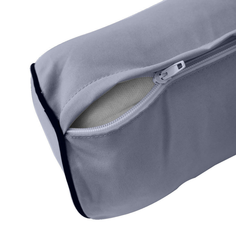 Style 6 Twin-XL Contrast Pipe Trim Bolster Pillow Outdoor Slip Cover ONLY AD001