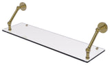 Prestige Skyline 30" Floating Glass Shelf, Unlacquered Brass